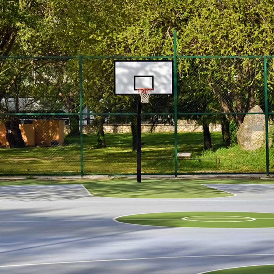 concrete basketball court 